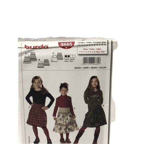 Burda | Office | Burda Sewing Pattern 9665 Girls Tiered Skirts Wyoke 3 ...